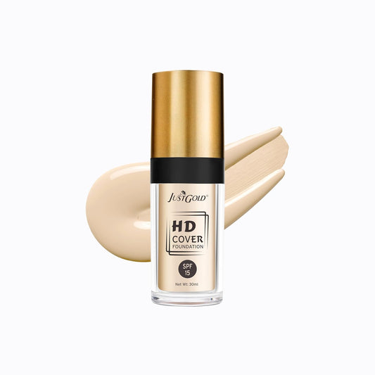 JustGold HD Full Coverage Foundation with SPF 15 Lightweight Easy to Blend For All Skin Types 8