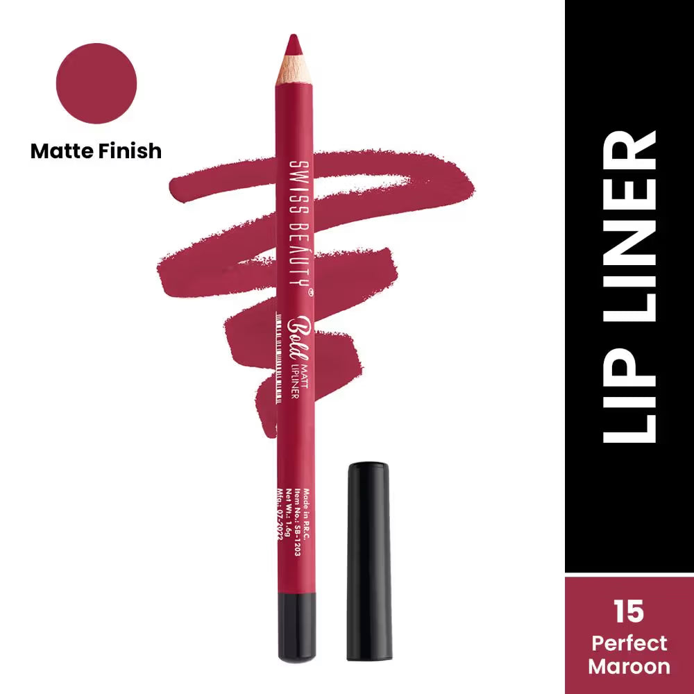 Swiss Beauty Bold Matt Lip Liner Pencil, Long-lasting , Matte Finish , Non-Drying