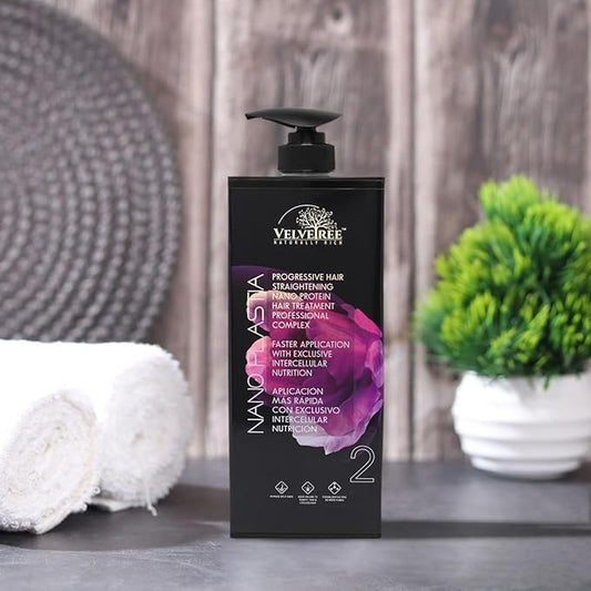 Velvetree Nano Plastia Progressive Hair Straightening Treatment, Nano Protein Complex 1000ml
