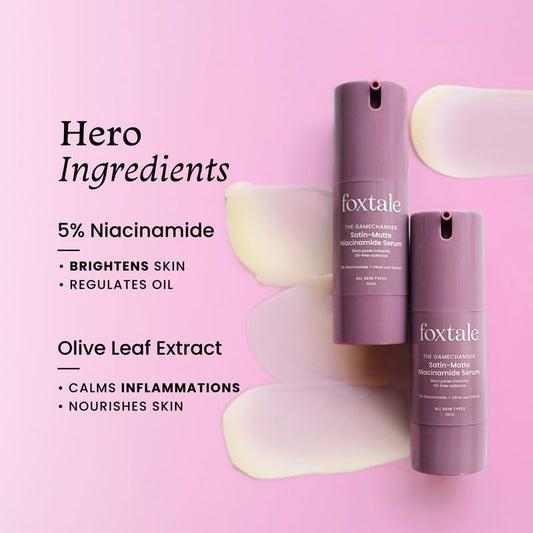 Foxtale 5% Niacinamide Serum | Fades Blemishes, Brightens Skin | Beginner-Friendly Formula (30ml)