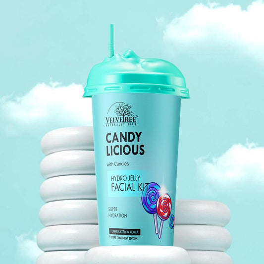 VELVETREE Hydro Jelly Facial Kit Very Berry with Berries Anti Aging, formulated in korea, 9 steps treatment edition (165 ml Candy Licious)