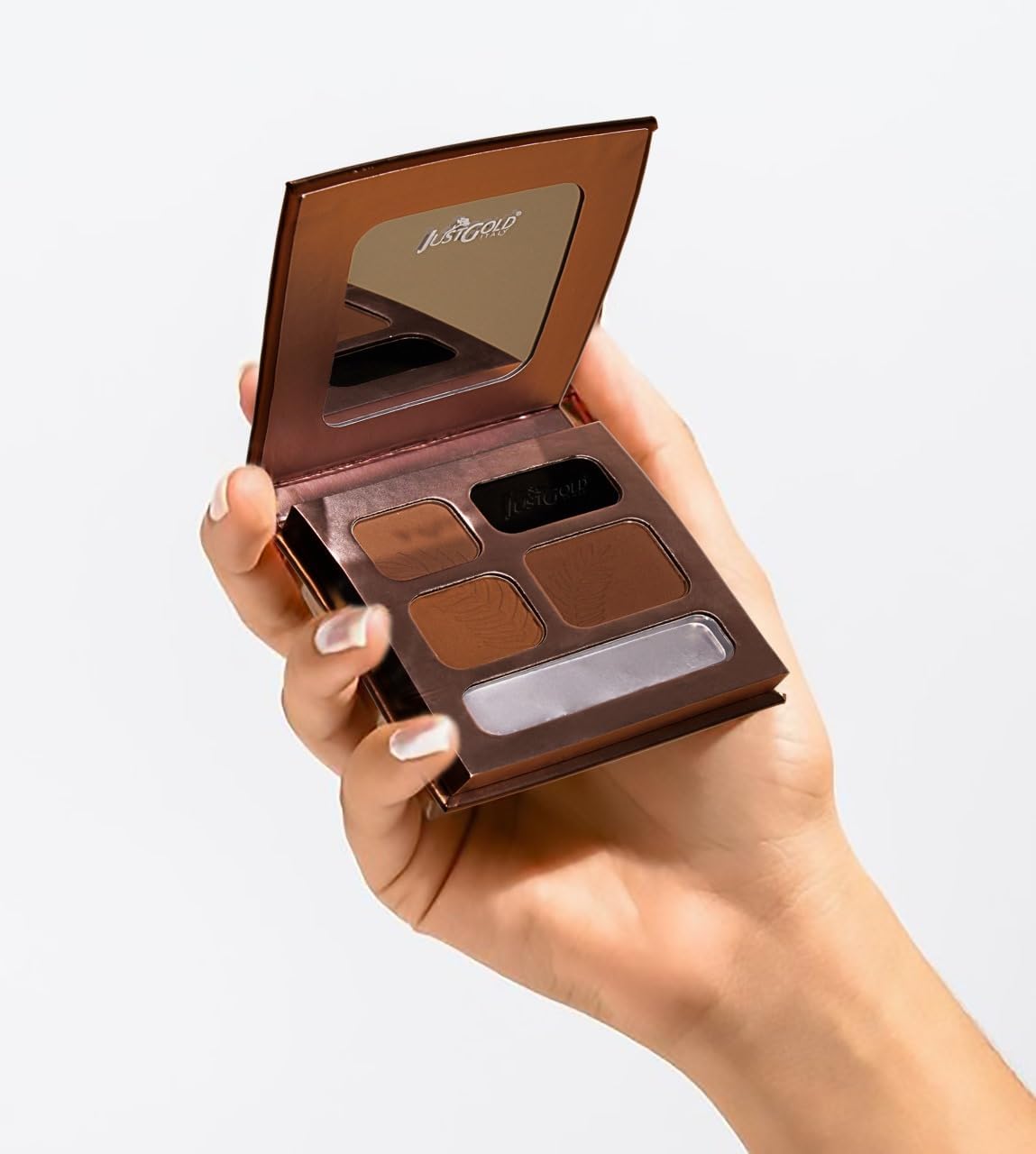 Justgold Browartist Palette Fill, Set and Shape | Soft Powder Texture with Buildable Coverage | Naturally Redefines Brows | 4 Powders + 1 Wax