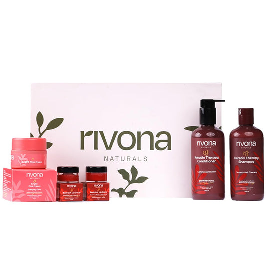 Rivona Naturals the Pink Box Gift Set | Bath & Body Gift set of 6 | Specially Crafted for Birthdays, Anniversaries & All Special Occasions | For Men & Women