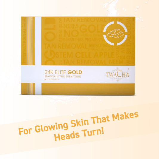 TWACHA Elite Gold Facial Kit | Gives Even Tone Radiant Glow | Ideal for both Men and Women | Suits All Skin Types (6 Steps Facial)