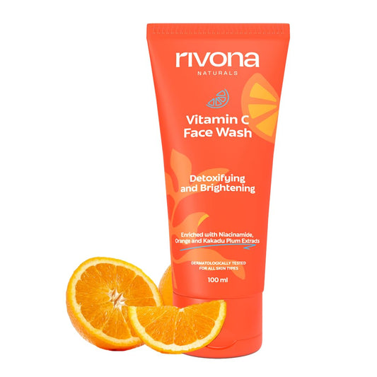 Rivona Naturals Vitamin C Face Wash With Niacinamide & Orange, Kakadu plum| For Women & Men 100ml- Toxin-Free & Oil-Free Face Wash for Acne-Prone, Dry & Oily Skin