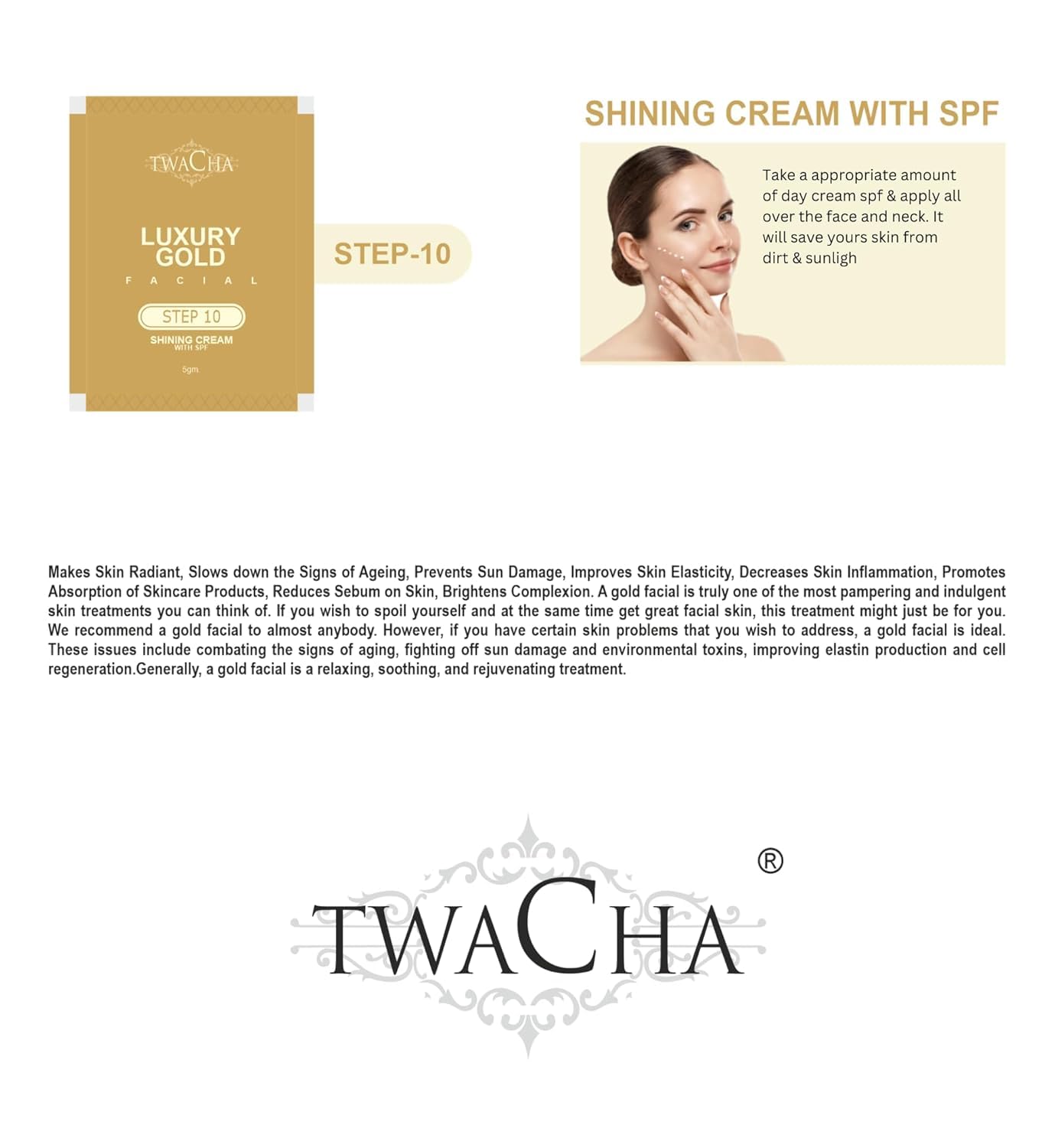 TWACHA 10 Steps Bridal Facial Kit | For Radiant and Glowing Skin | Ideal for both Men & Women | 105g x 4 Facial