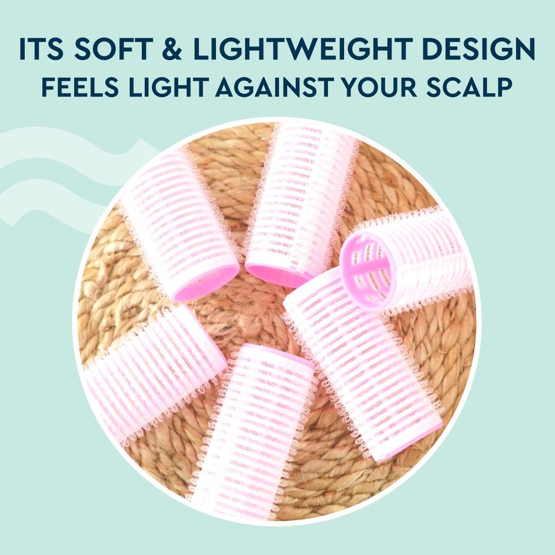GUBB Hair Roller Curlers Medium - Set of 6 Pink Hair Curlers - Easy-to-Use Hair Rollers for Effortless Styling and Gorgeous Curls