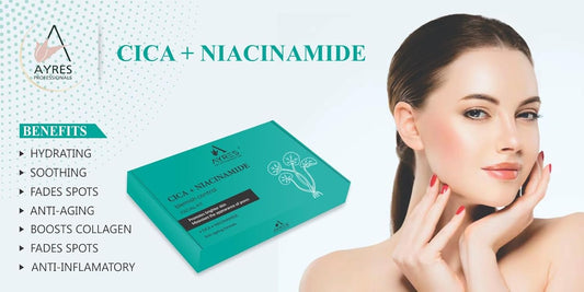 Ayres Professionals Cica+ Niacinamide Blemis Control Facila Kits ,10 Step| Brightens, Soothes & Deeply Hydrates the Skin | Repairs Skin BarrierTypes, For Women & Men.