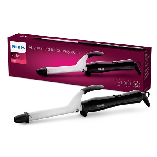 Philips Hair Curler with 16MM Barrel | Ceramic Coated Barrel for Long-Lasting Bouncy Looking Curls | Fast Heat Up | BHB862/00, Black