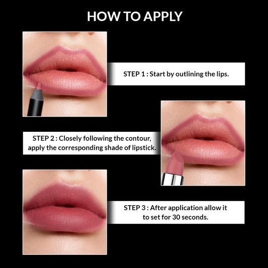 Stars Cosmetics Lip Glide Pencil for Long Lasting Highly Pigmented Smooth Texture Waterproof Light Weight Matte Finish Lip Liner Pencil with Intense rich color for Girl & Womens 1.20g