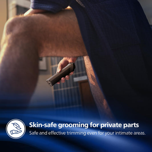 Philips Men's Trimmer | Skin Safe Grooming I 13-in-1 Essential Body Kit - Body, Face I 120 min runtime I 5 min Quick Charge MG5930/65