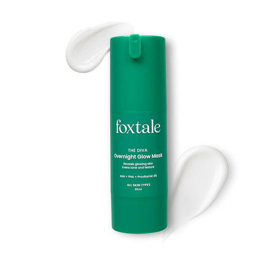 Foxtale Overnight Glow Mask | 4% Glycolic Acid | 3% Lactic Acid |Reduces Blackheads, Whiteheads | 30 Second Salon like Brightening Facial for Glowing Skin | Men & Women - 30ml Visit the FoxTale Store
