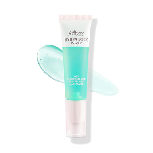 Justgold Hydra Lock Primer with Hyaluronic Acid, Niacinamide and Aloe Water, Gel-Based & Hydrating Face Primer, Skin & Brightens, Grips Makeup Primer