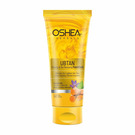 Oshea Herbals Ubtan Glowing & Tan Removing Facewash for All Skin Types | Removes Tan, Impurities & Lightens Skin Tone with Deep Cleansing | Enriched with Turmeric & Saffron Extracts 100g