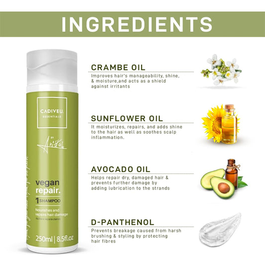 CADIVEU Vegan Repair Shampoo (250ml)