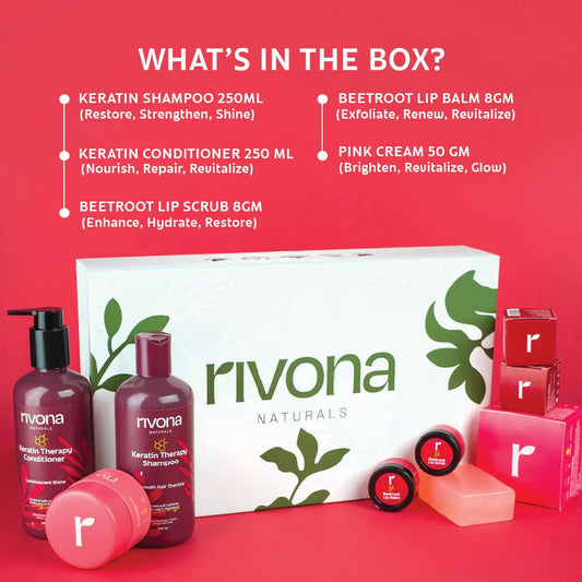 Rivona Naturals the Pink Box Gift Set | Bath & Body Gift set of 6 | Specially Crafted for Birthdays, Anniversaries & All Special Occasions | For Men & Women