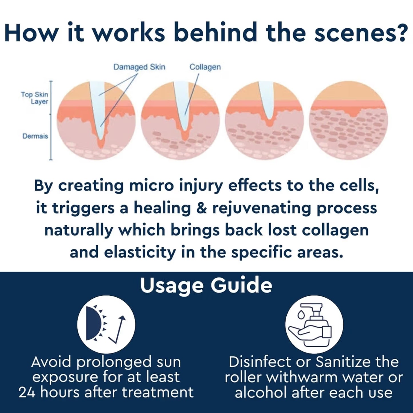 GUBB Derma Roller 0.5mm Roller for Face Body Hair Growth 540 Micro Needles Roller Transparent Pink