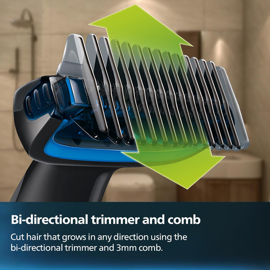 PHILIPS Bg1025/15 Showerproof Battery Powered Body Groomer Shaver For Men, Safe For All Body Areas, Including Private Parts, Black
