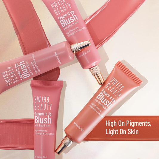 Swiss Beauty Cream It Up Blush | Highly pigmented | Super-blendable | Long-lasting | Enriched with Shea Butter | Multipurpose | 10ml