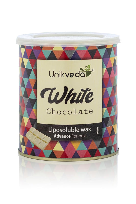 Unikveda White Chocolate Liposoluble All Purpose Wax for Fine to Medium Hair and Tan, Dehydrated Skin for Women | 800ml