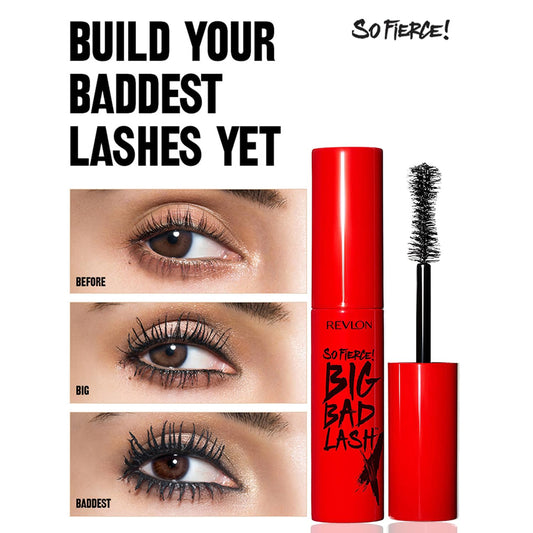 Revlon So fierce Big Bad lash mascara for volumized, and lifted Lashes, Upto 24Hr Wear, Blackest Black, 0.35oz