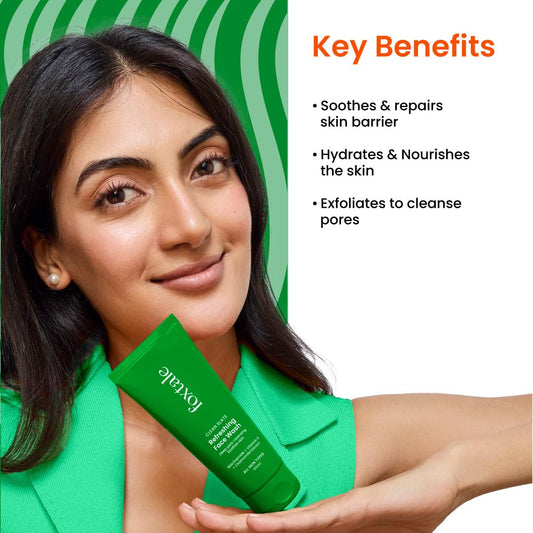 Foxtale Refreshing Face Wash for Deep Cleansing with Niacinamide, Hydrates & Brightens, Non-Drying Cleanser for Glowing Skin, Men & Women, For All Skin Types - 100 ml