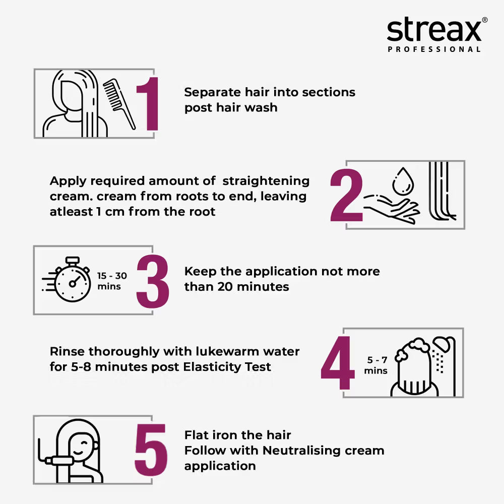 Streax Professional Canvoline Hair Straightening Cream For Curly & Frizzy Hair Mild (500gm)