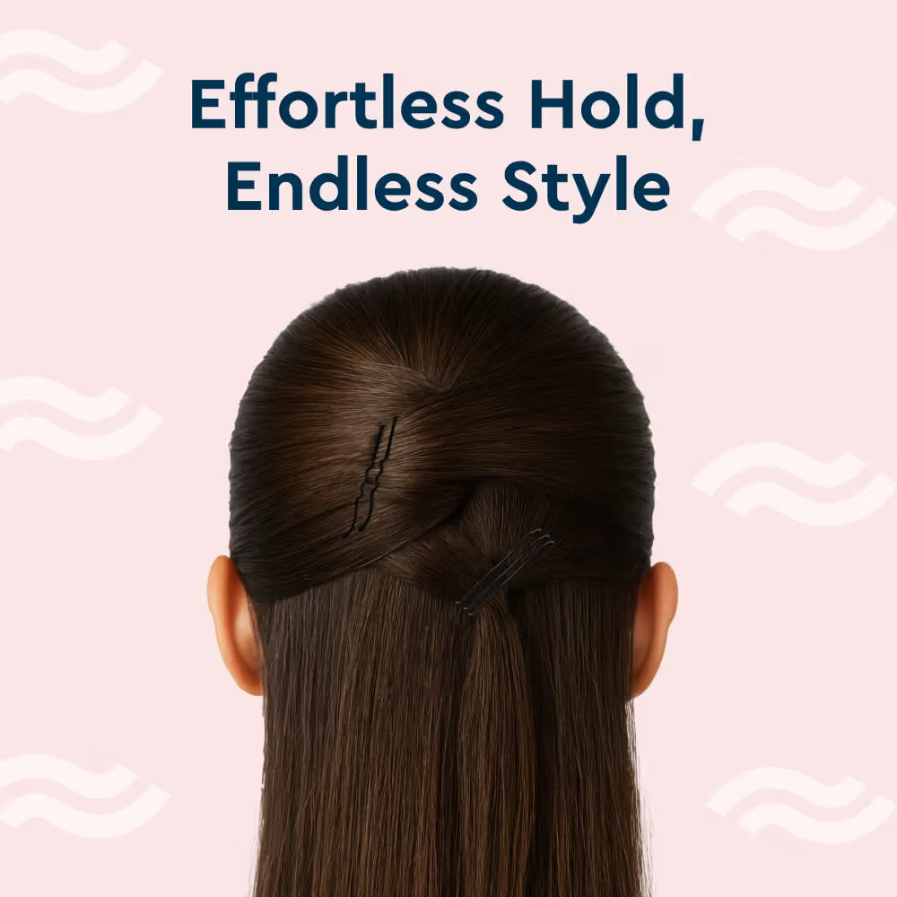 GUBB Hair Pins 24Pcs 12 Straight & 12 Curved (5cm) (24Pcs)