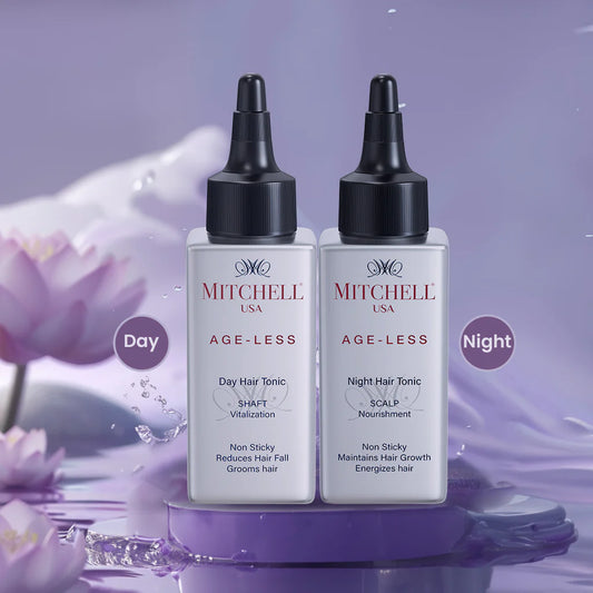 Mitchell USA AGE-LESS Hair Tonic For Hair Growth | Hair Growth Tonic - Day & Night Hair Tonic (100ml+100ml)
