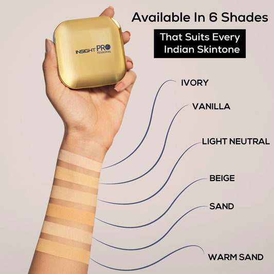 Insight Professional All Day Matte Compact Foundation | Buildable Coverage, Flawless Finish | Lightweight, Long-Lasting Pressed Powder | Oil Control Face Makeup - 11g