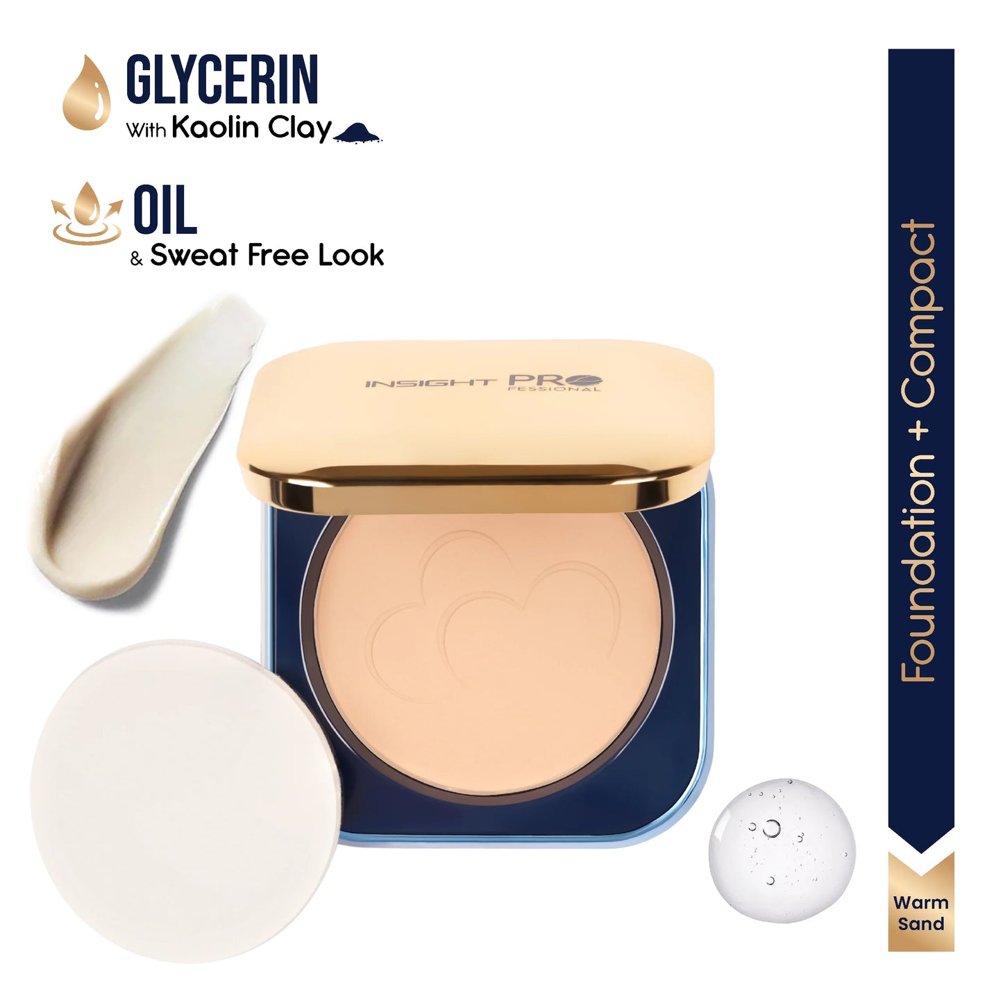 Insight Professional All Day Matte Compact Foundation | Buildable Coverage, Flawless Finish | Lightweight, Long-Lasting Pressed Powder | Oil Control Face Makeup - 11g