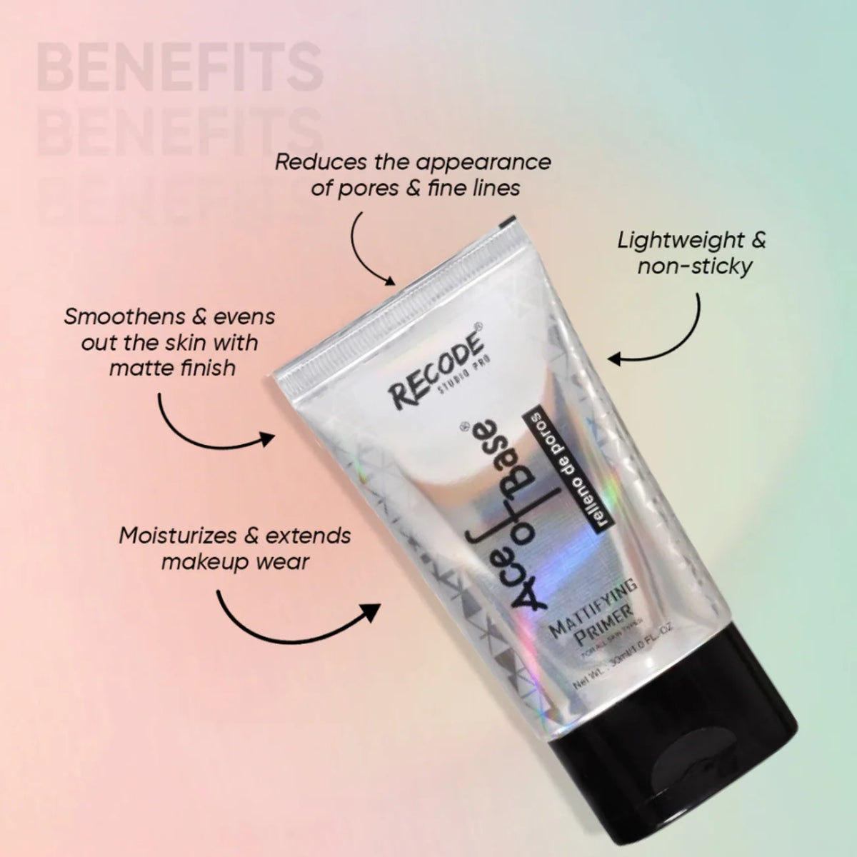 Recode Makeup Primer 30 ML for Oily Skin & Dry Skin - Ace Of Base Primer
