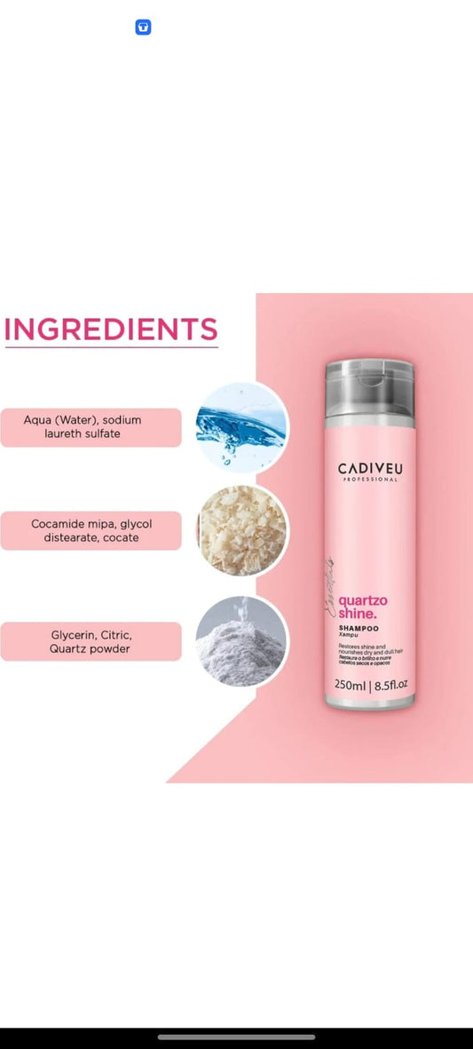 cadiveu quartzo shine 1 shampoo glossyhair|250ml