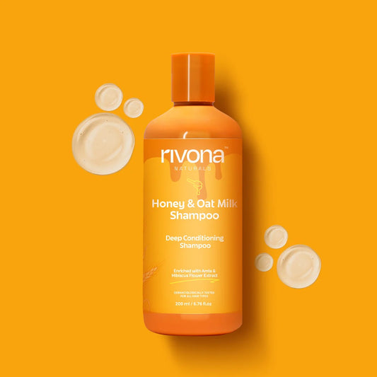 Honey & Oat Milk 2in1 Conditioning Shampoo For Frizzy Hair with Amla & Hibiscus Extract | Shampoo For Wavy Hair | 200ml