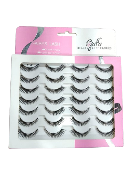 Gala Fairy Lash False Eyelashes, Natural Look, 14 Pairs, Black, Soft Band.