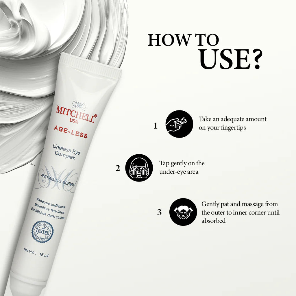 Mitchell USA AGE-LESS Under Eye Serum For Dark Circles - Lineless Eye Complex 15ml
