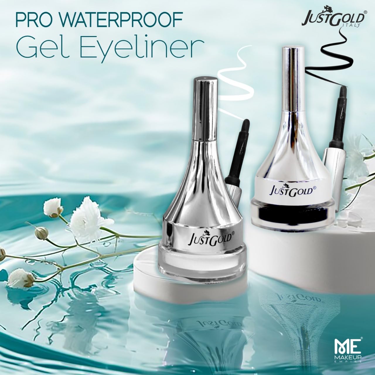 JustGold Gel Eyeliner, Smudge Proof, Water Proof, Long Lasting and Matte Finish Gel Eyeliner