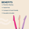 GUBB Face & Eyebrow Razor - Can Be Used On Upper Lips, Chin, Peach Fuzz, 3 pcs