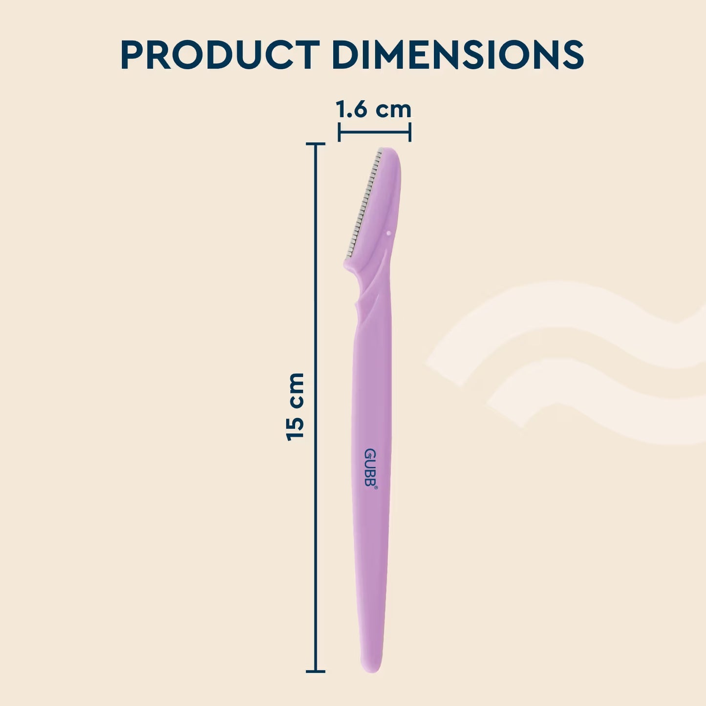 GUBB Face & Eyebrow Razor - Can Be Used On Upper Lips, Chin, Peach Fuzz, 3 pcs