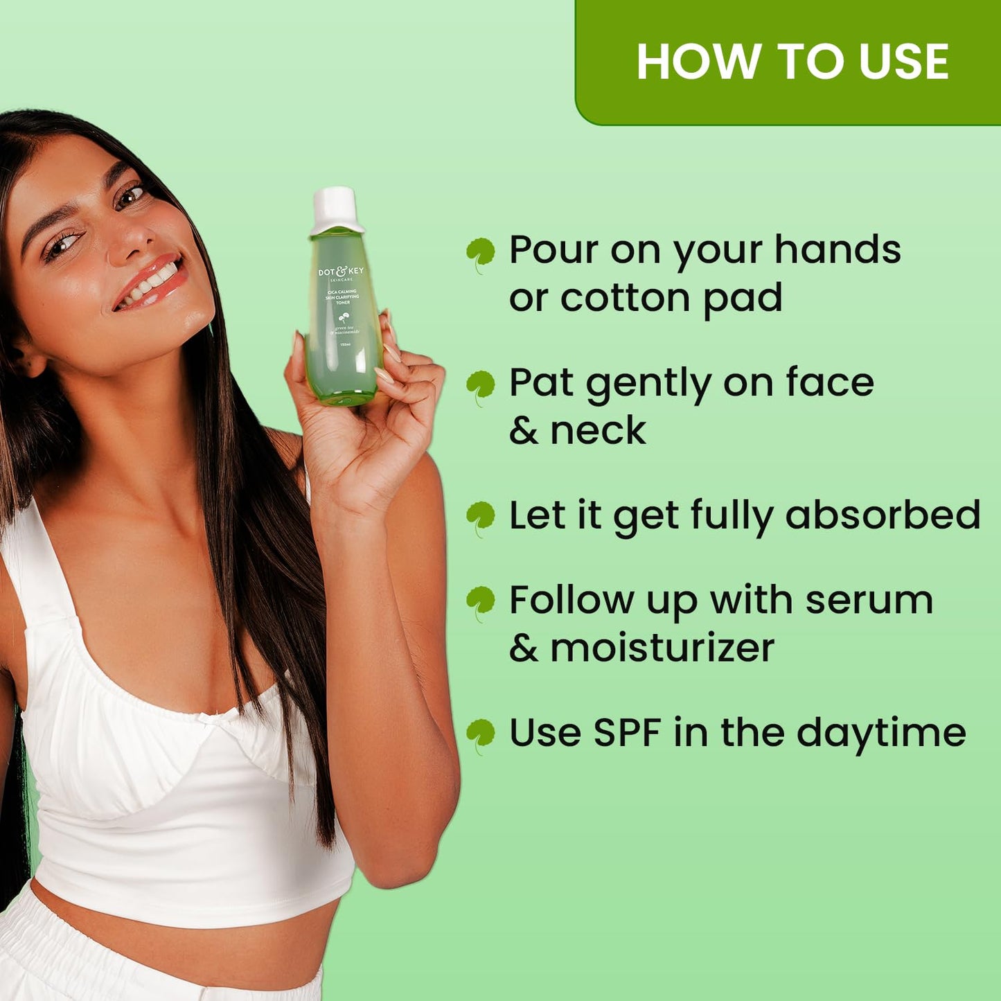 Dot & Key Cica Calming Skin Clarifying Toner With Niacinamide & Green Tea, Acne & Oil Control