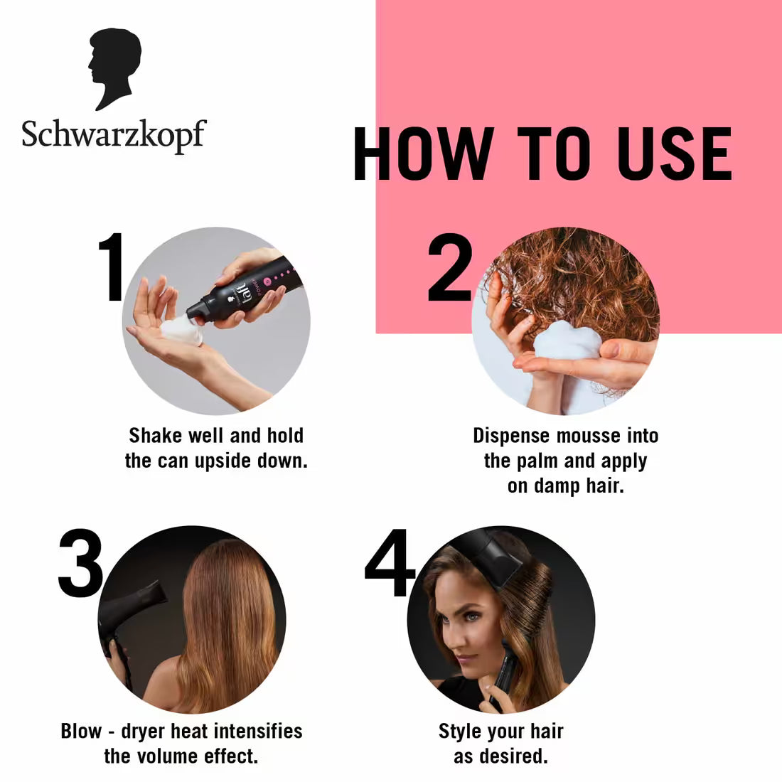 Schwarzkopf TAFT Power Hold 5 Hair Mousse To Controls Frizz, Lasts 24 Hours 200ml