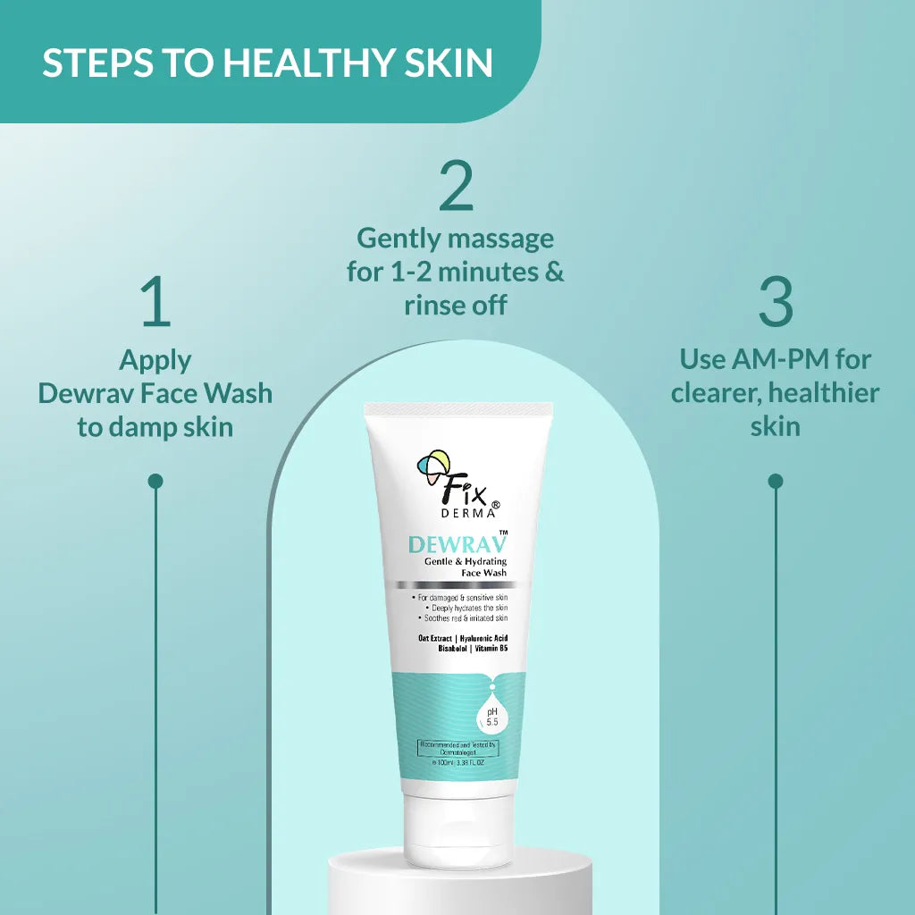 Fix Derma Dewrav Gentle & Hydrating Face Wash | Hydrating face wash for dry skin
