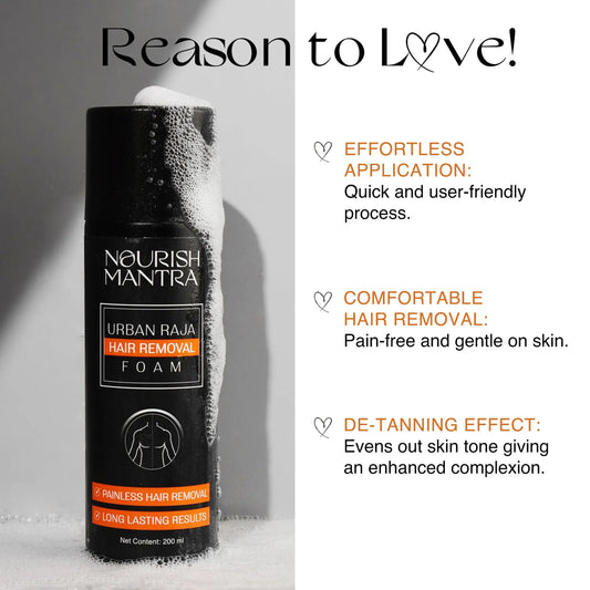 Nourish Mantra Urban Raja Hair Removal Foam for Painless Hair Removal (200ml)