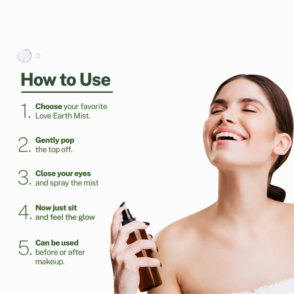 Love Earth Jasmine Mogra Face Mist Toner with Jasmine Oil for Instant Glow & Even Skin Tone (100ml)