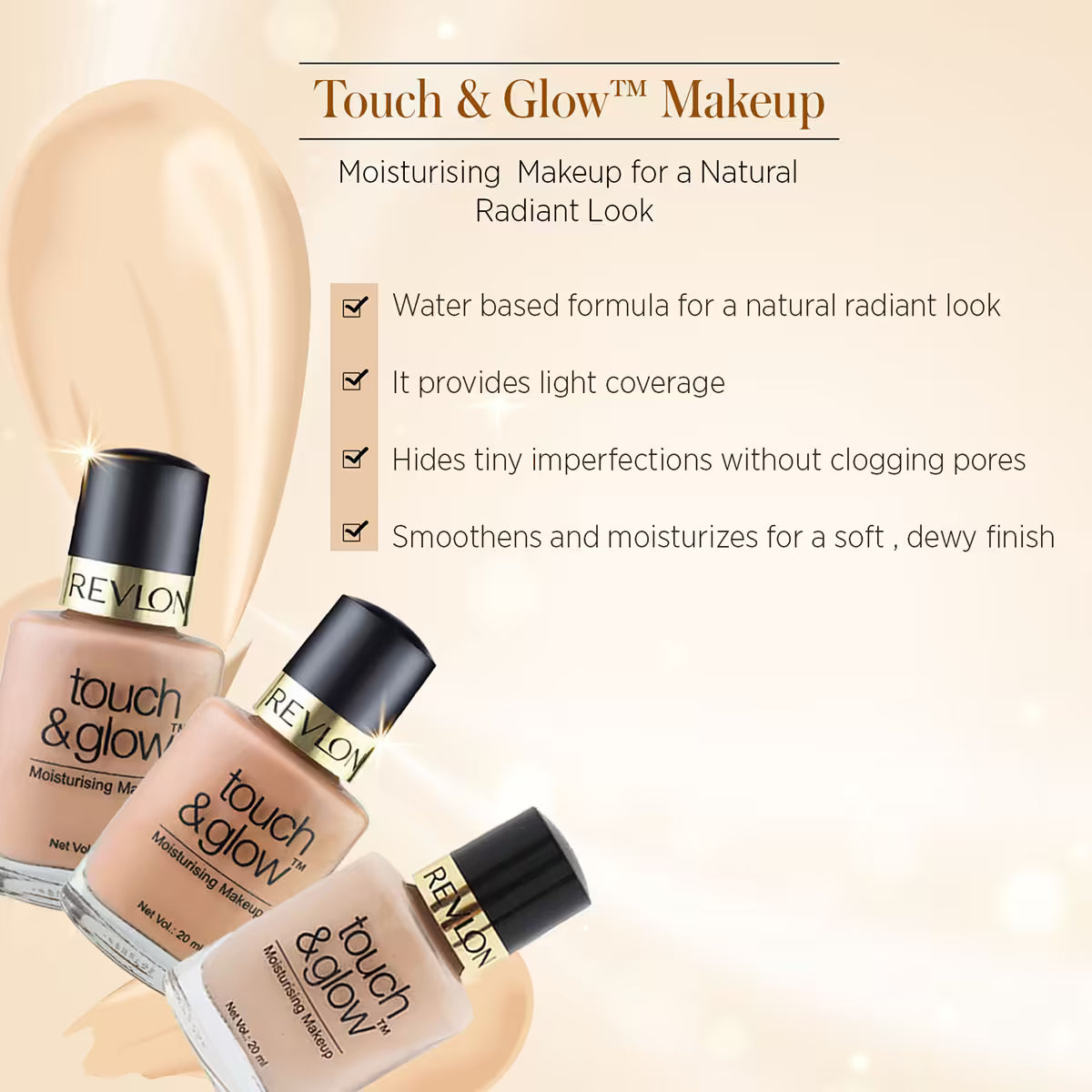 Revlon Touch & Glow Moisturizing Liquid Make Up Foundation | 20 ml