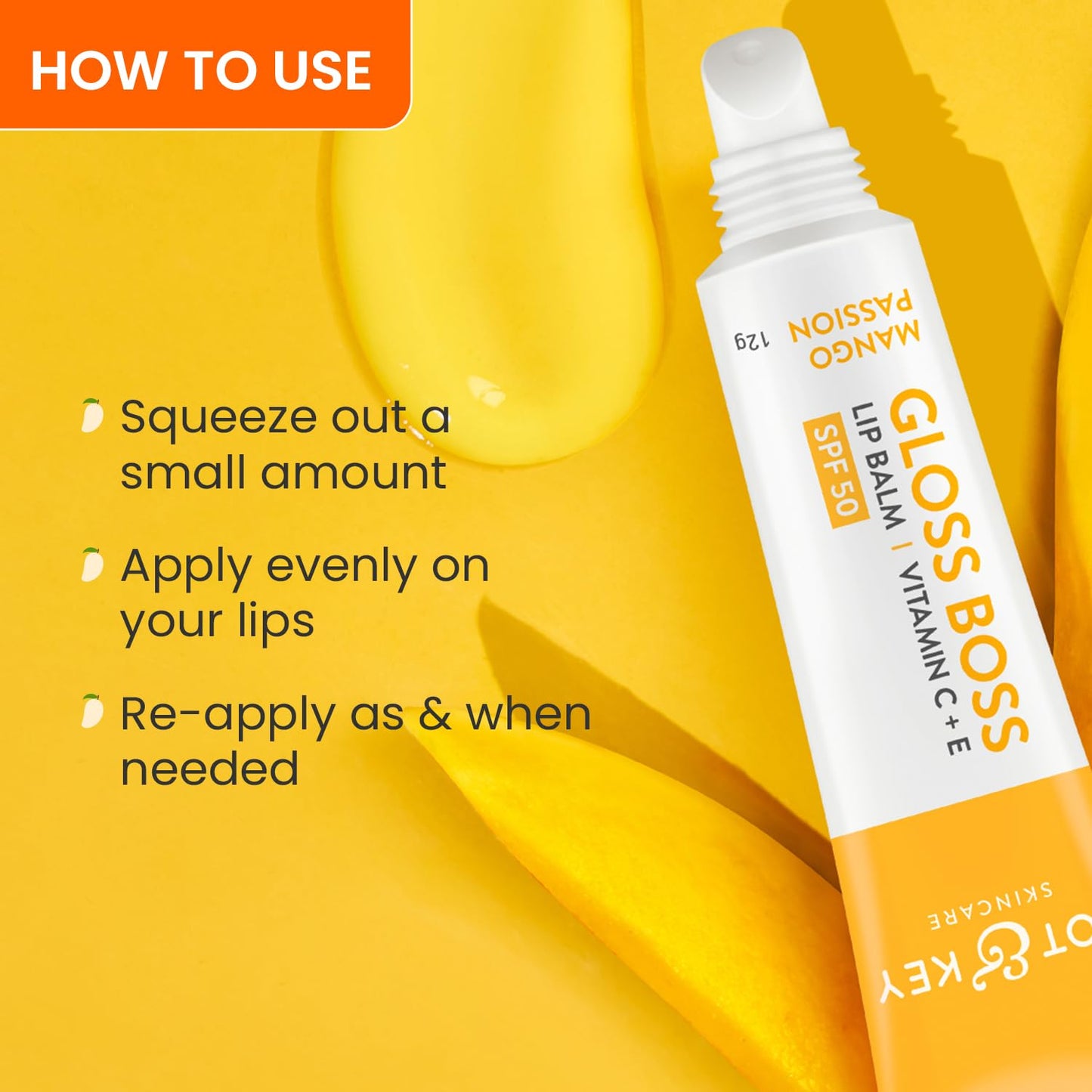 Dot & Key Mango Passion Non Tinted & Colorless Lip Balm for Men & Women with SPF 50 (12gm)