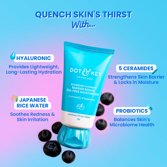 Dot & Key Blueberry Hydrate Barrier Repair Oil-Free Moisturizer, Normal to Oily Skin (50g)