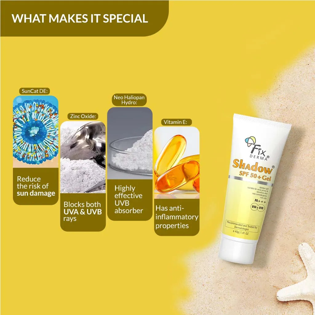 Shadow SPF 50+ Gel Sunscreen | Perfect for all-season sun protection with SPF 50+
