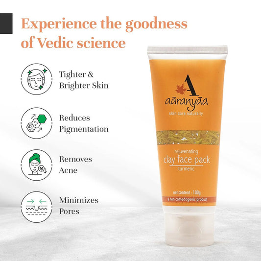 Aaranyaa Rejuvenating Clay Face Pack with Turmeric | 100g