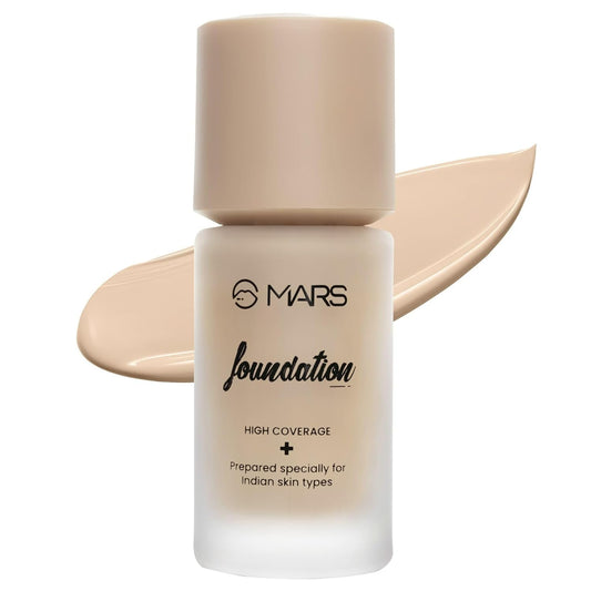 MARS SPF50 PA++++ High Coverage Liquid Foundation | Blemish Free & Blendable Foundation for Makeup (40ml)